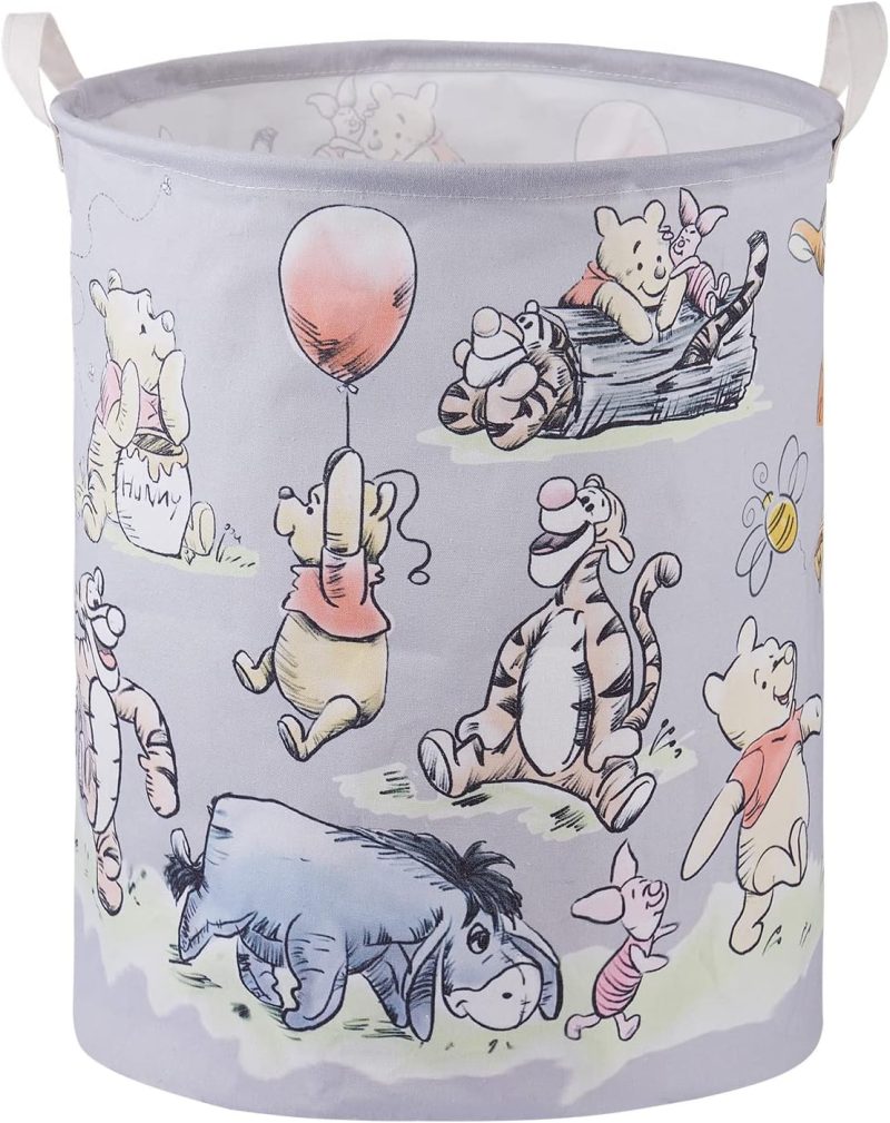 Bear Storage Basket, Nursery Large Hamper Canvas Laundry Basket Foldable With Waterproof Pe Coating,For Kids Boys And Girls, Bathroom, Bedroom, Clothes,Toy Bin